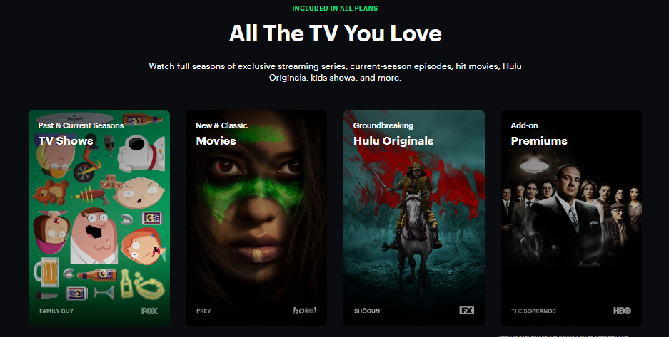 Hulu opened in browser window